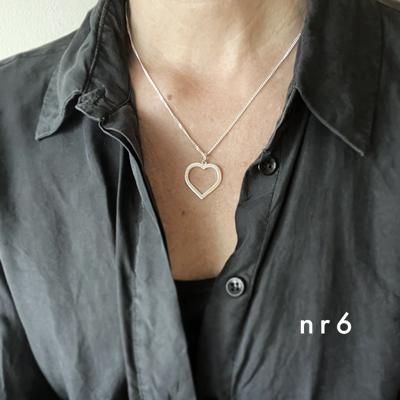 Silver necklace HEART - 10