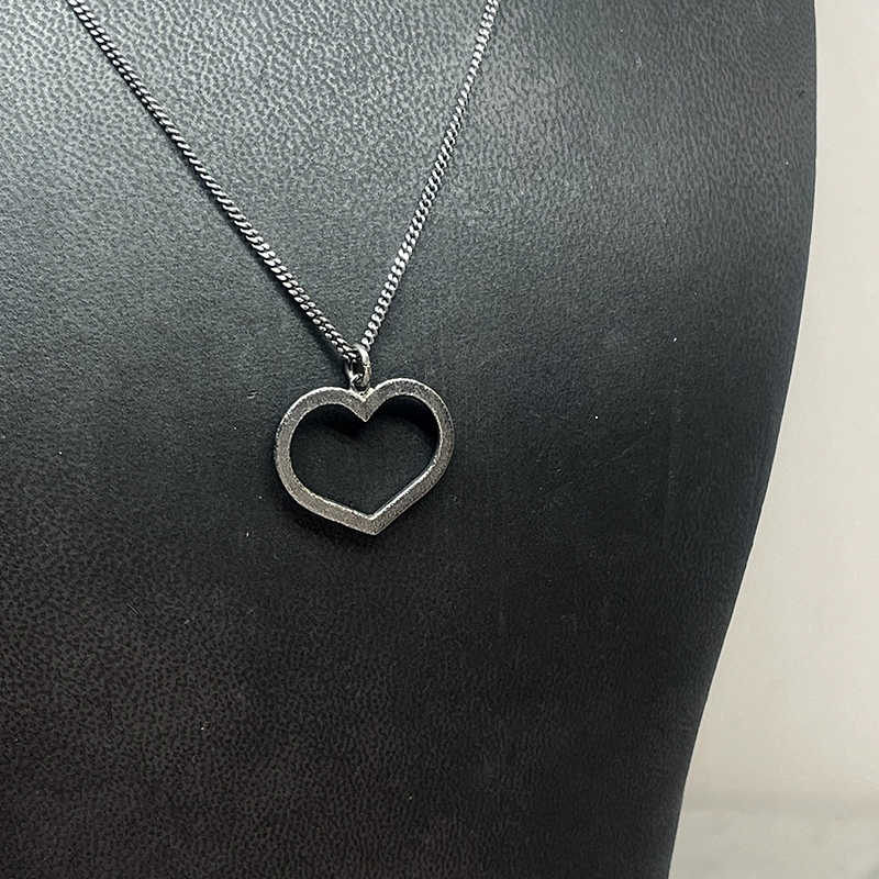 Silver necklace HEART - 3