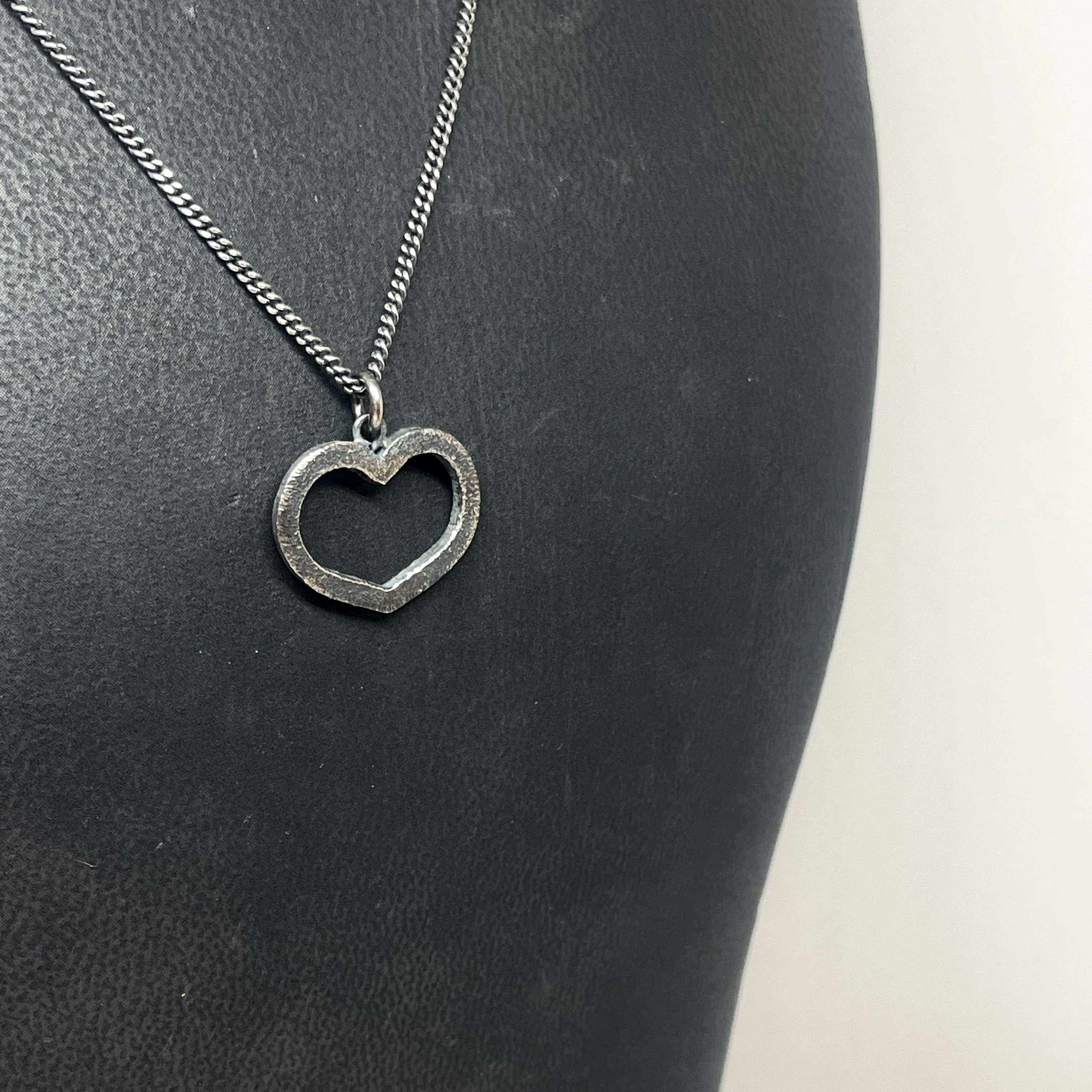 Silver necklace HEART - 2