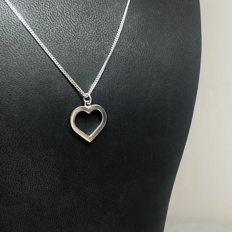Silver necklace HEART - 4