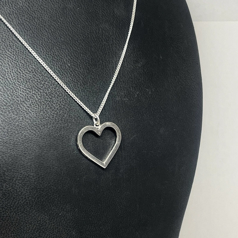 Silver necklace HEART - 7