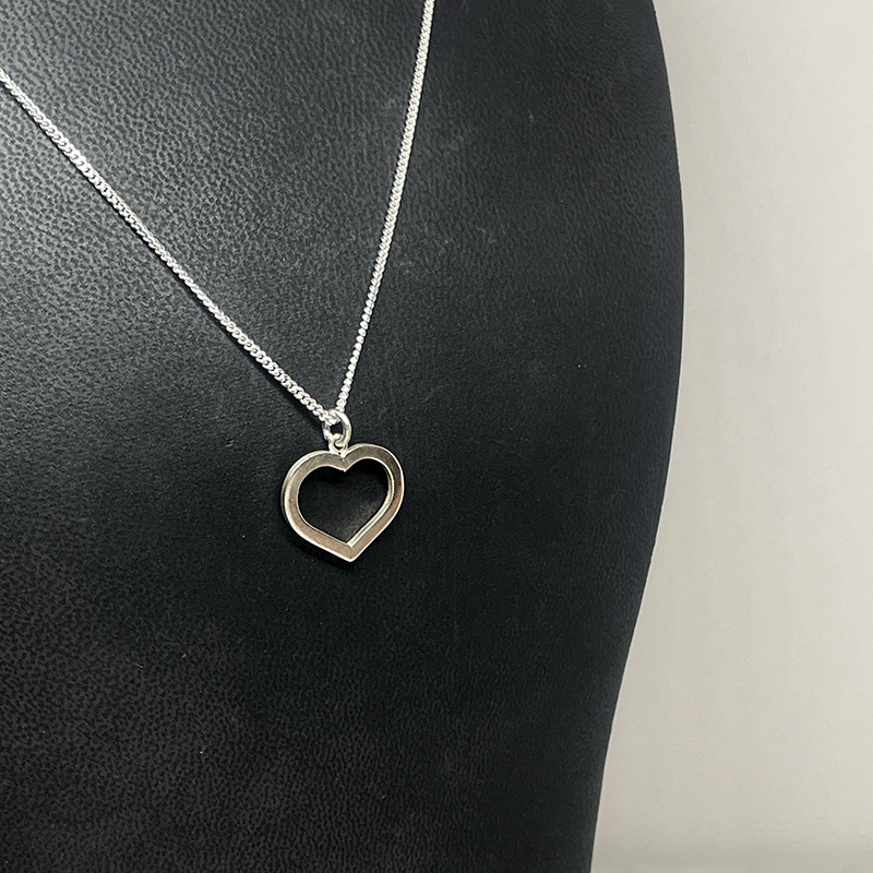 Silver necklace HEART - 5