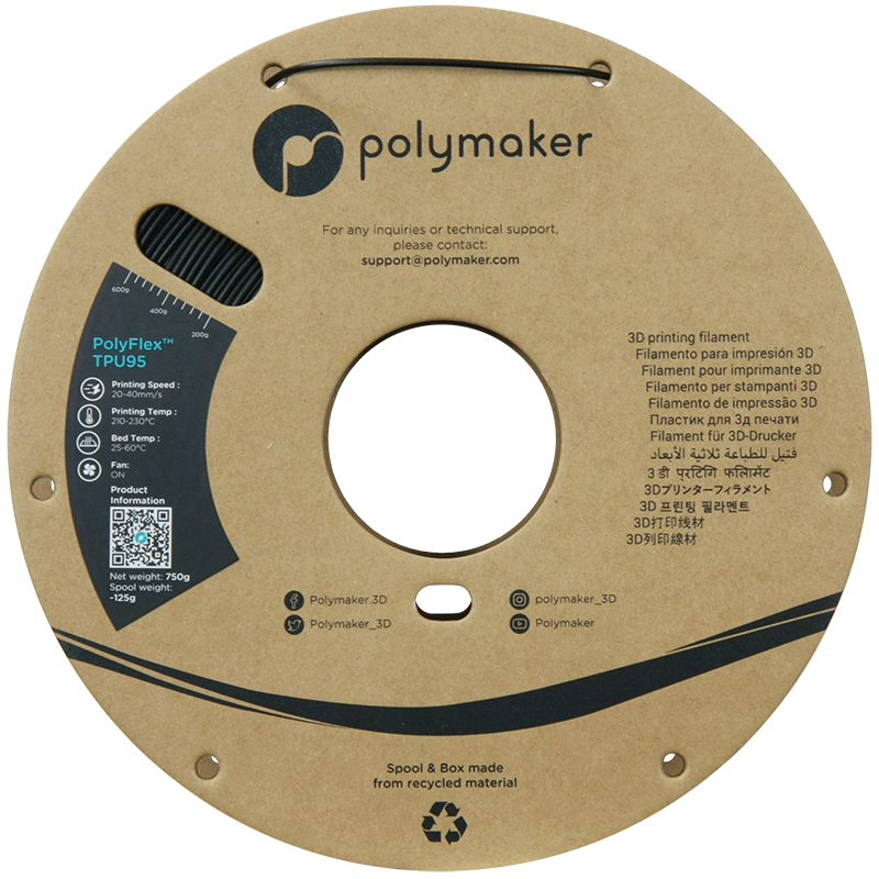 PolyFlex TPU-95A (1.75mm, 750g) - Black