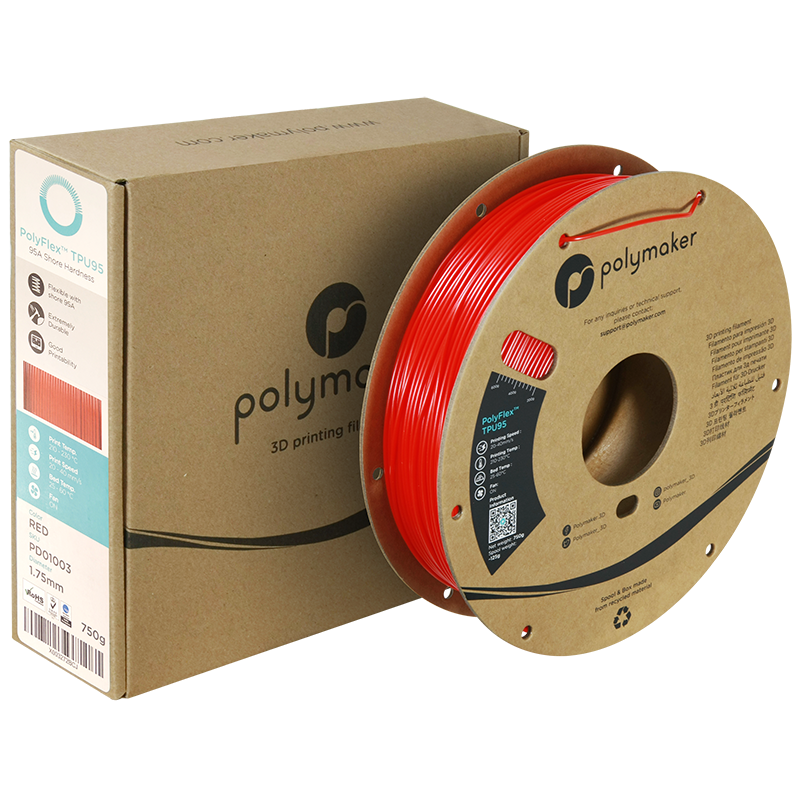 PolyFlex TPU-95A (1.75mm, 750g) - Red - 2