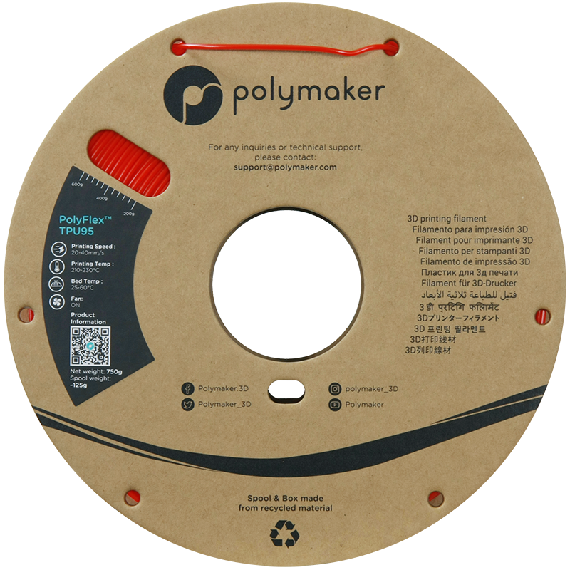 PolyFlex TPU-95A (1.75mm, 750g) - Red