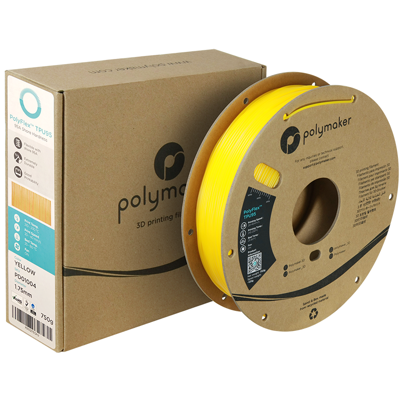 PolyFlex TPU-95A (1.75mm, 750g) - Yellow - 2