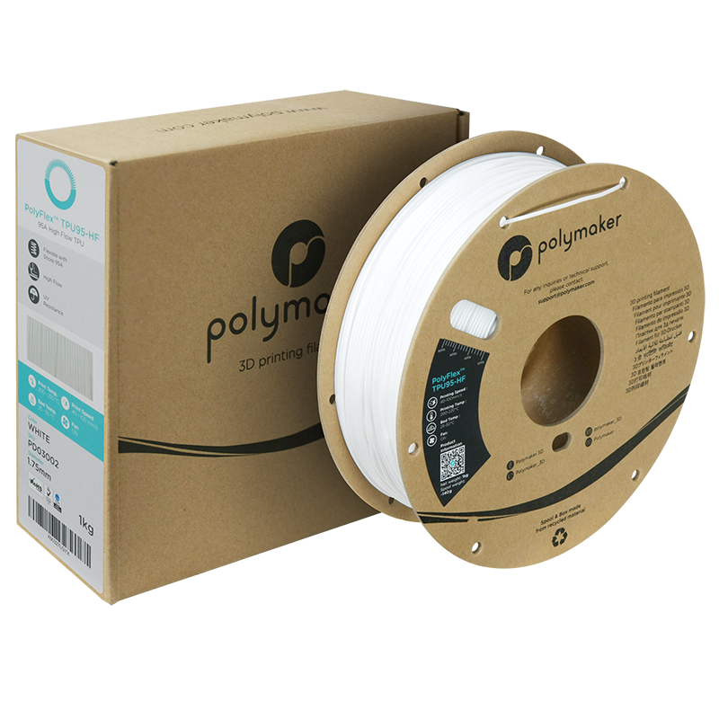 PolyFlex TPU-95-HF (1.75mm, 1Kg) - White - 2