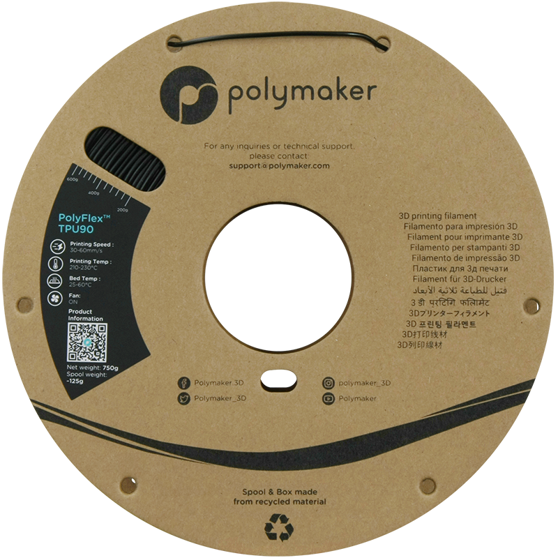 PolyFlex TPU-90A (1.75mm, 750g) - Black