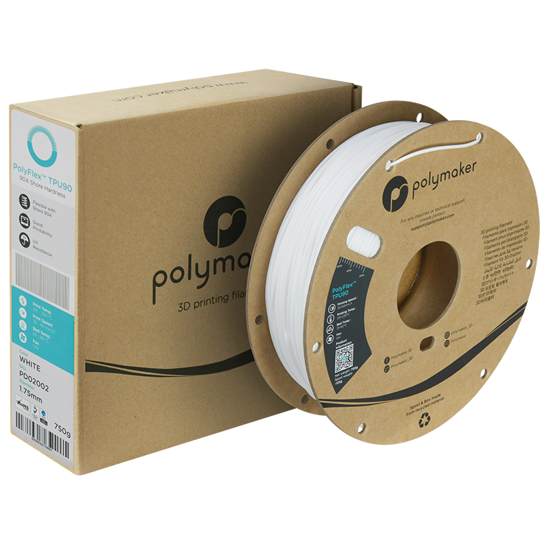 PolyFlex TPU-90A (1.75mm, 750g) - White - 2