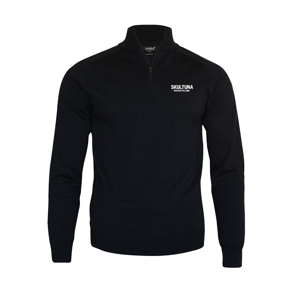 Skultuna 1/4 Zip Stickad Svart