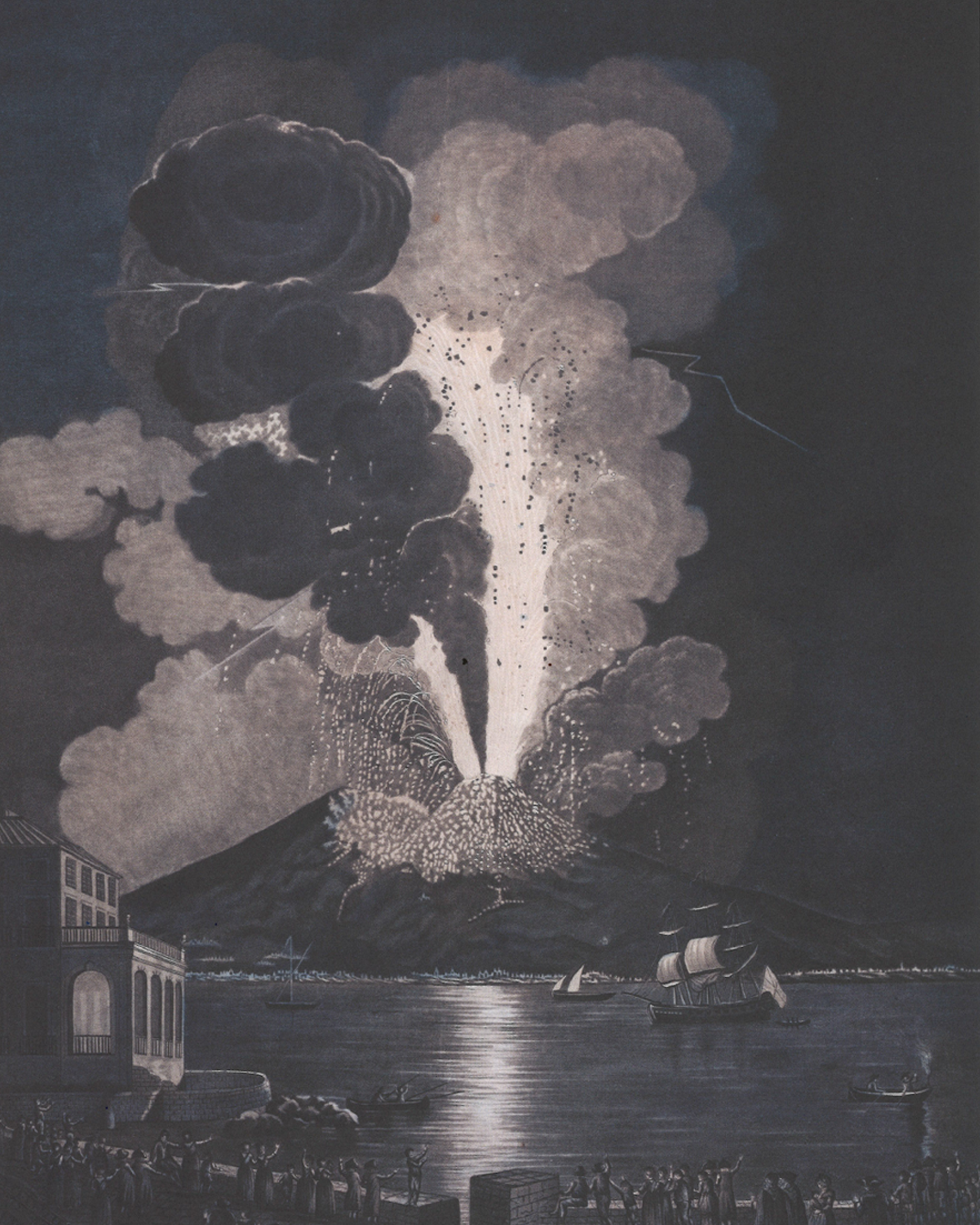 Affisch, Alessandro d'Anna, Vesuvius utbrott 1779