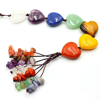 Hjärta "Chakra" hänge med Dangels, 7 olika färgar
