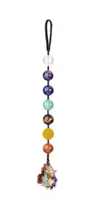Mini Klot Chakra hänge med Dangels, 7 olika färgar