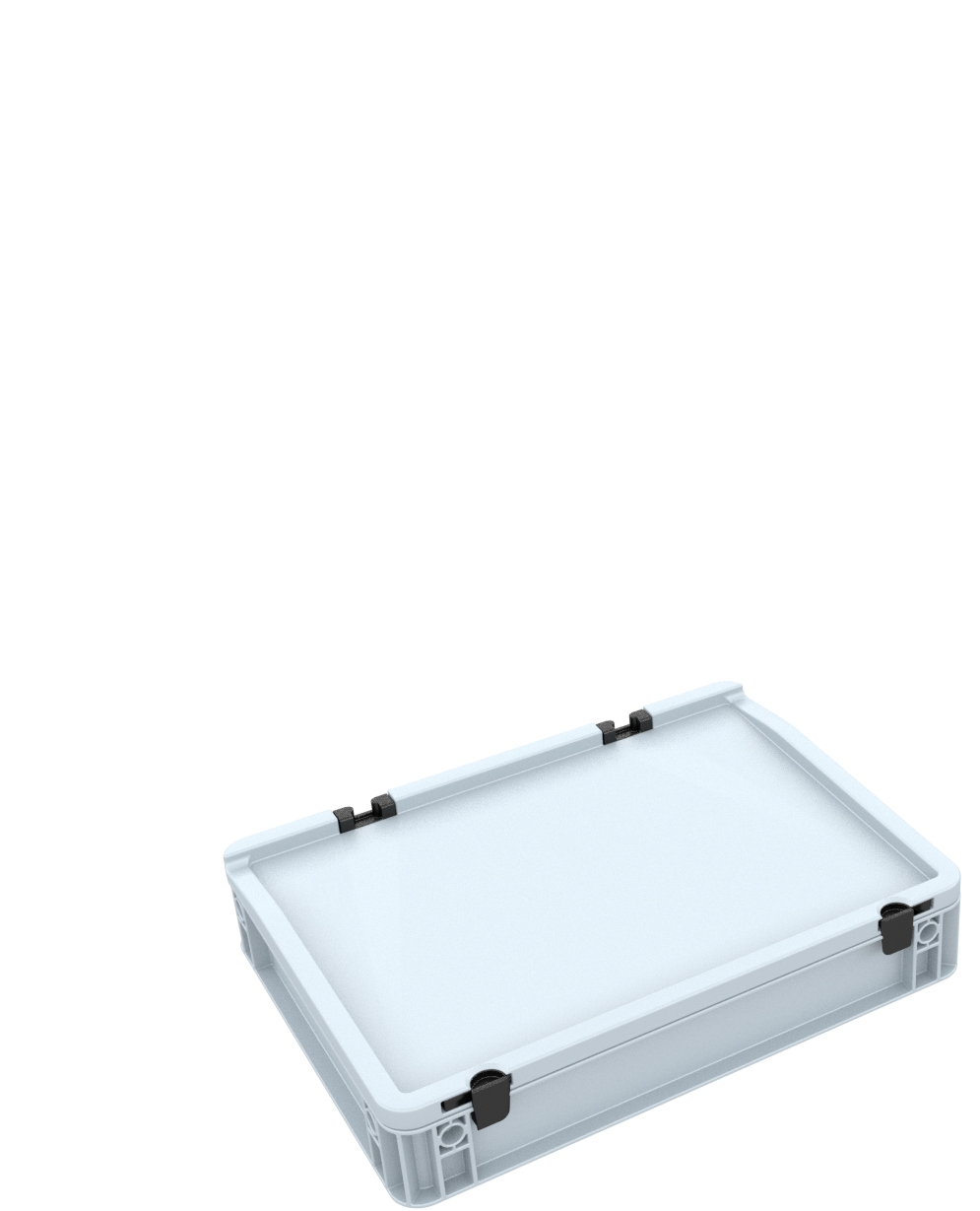 Eurocontainer 400x300x90mm, med lock, utan inrede - 2