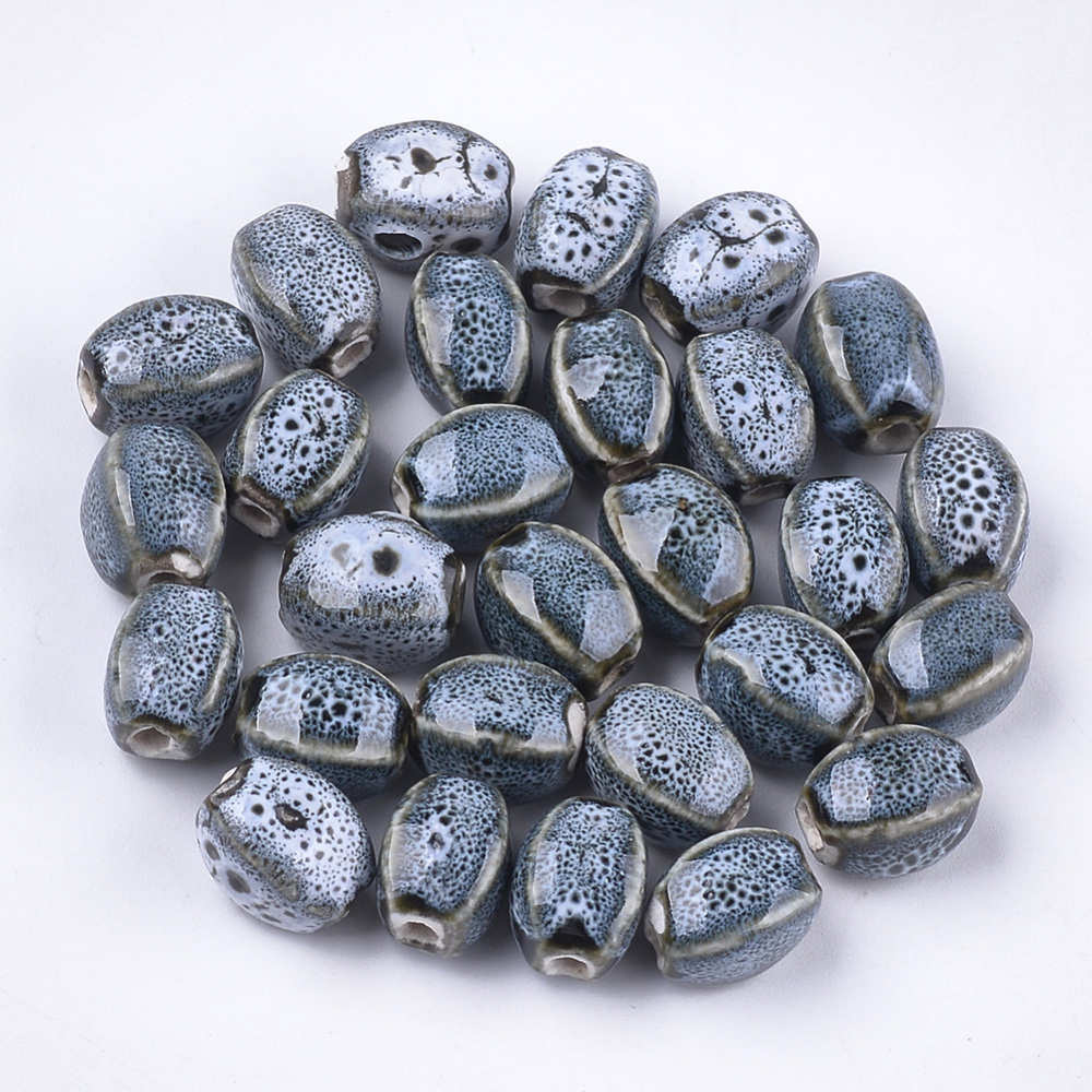 Porslinspärlor rustik mix 12–14 mm 8 st - 2