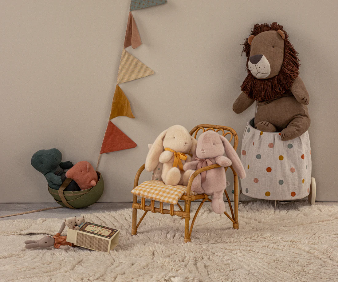 Maileg-  Söt liten kanin med rosett  -  Mini - Beige - 2