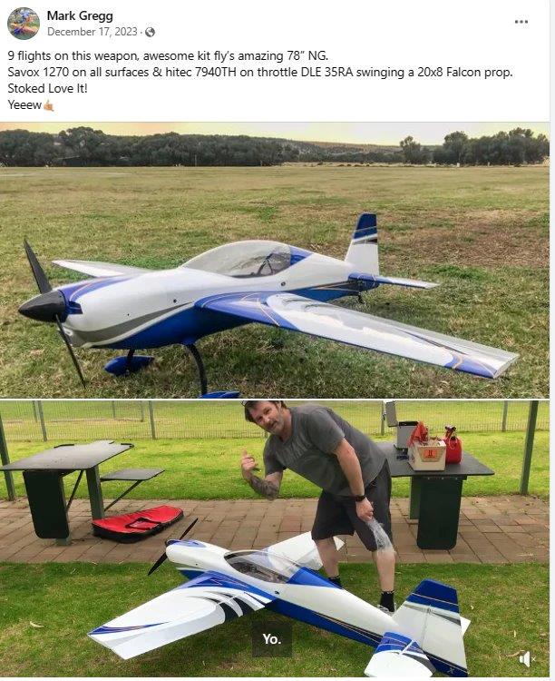 Extreme Flight Extra NG 78tum/2M 35-38CC gas/XPWR 35-40CC electric Blue/White - 6