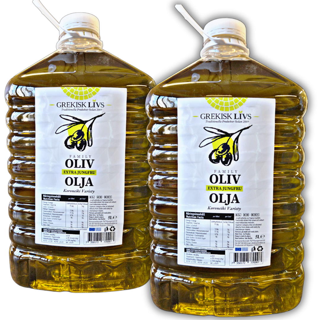 Extra Virgin Olive Oil - Greek Livs Family from Crete - 5 Liter, 2pcs canisters (Free Shipping)