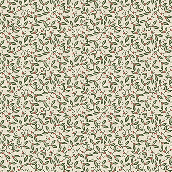 Tyg Mistletoe cream William Morris & Co, metervara från Free Spirit