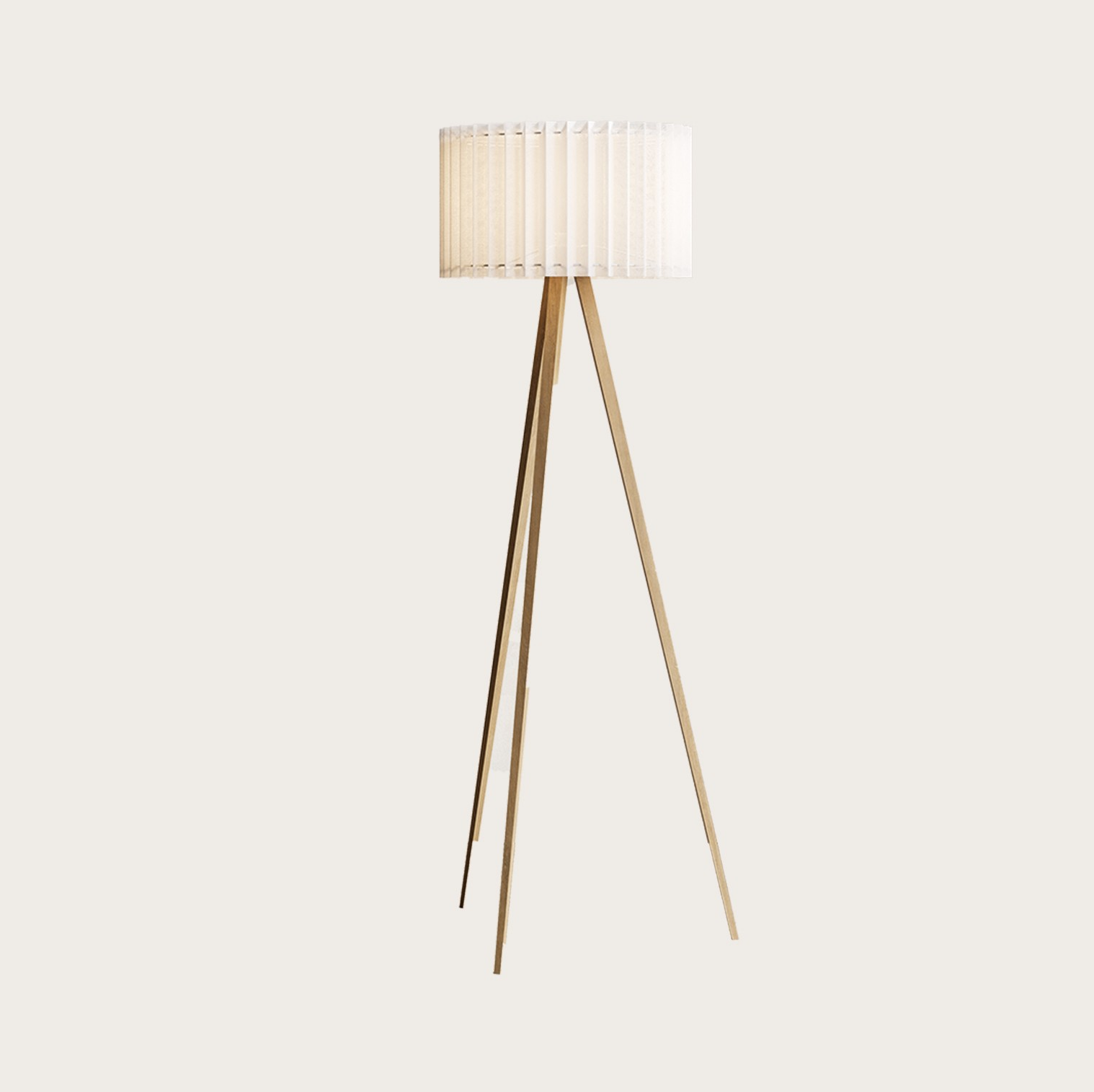 Golvlampa Dira pine/Vit vecklad skärm