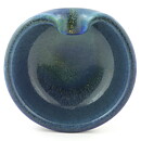 Gertrud Lönegren (1940s) Blue Sturdy Bowl with Pressed Side 13 cm