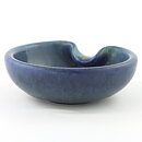 Gertrud Lönegren (1940s) Blue Sturdy Bowl with Pressed Side 13 cm