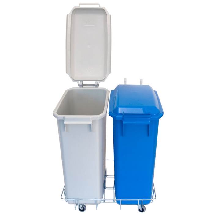 Trådvagn för 2x60L kärl zink - 2