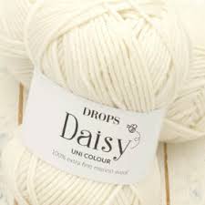 Drops Daisy 01 Merinoull Stickfasthet 21 m/10 cm - 2