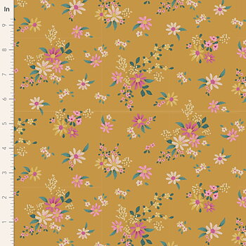 Tyg Tilda Chic escape daisyfield mustard