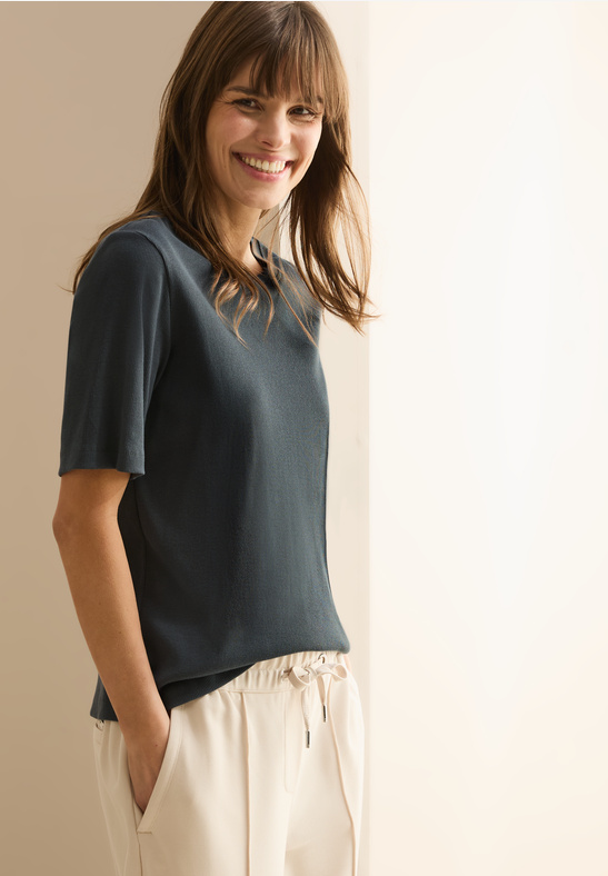 NOS Basic Rib T-shirt - Slate Khaki - Cecil