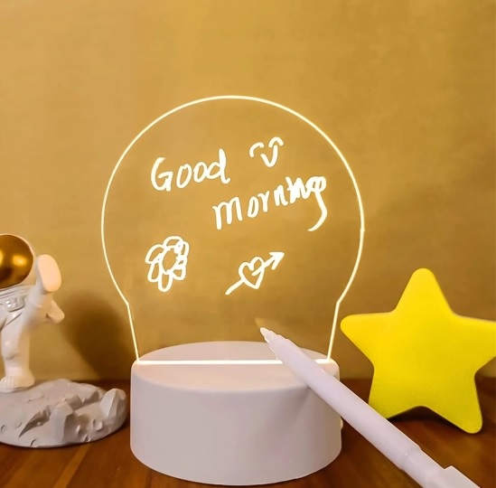 3D Lampa - Genomskinlig Skrivtavla (Whiteboard) - Varmvit