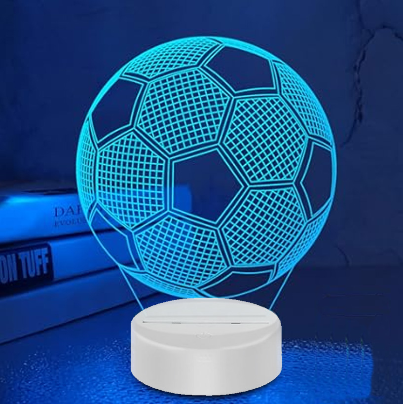 3D Lampa - Fotboll - Flera färger