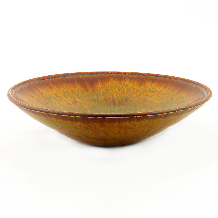 Carl-Harry Stålhane (1965) Unique Reddish Brown Bowl 32 cm