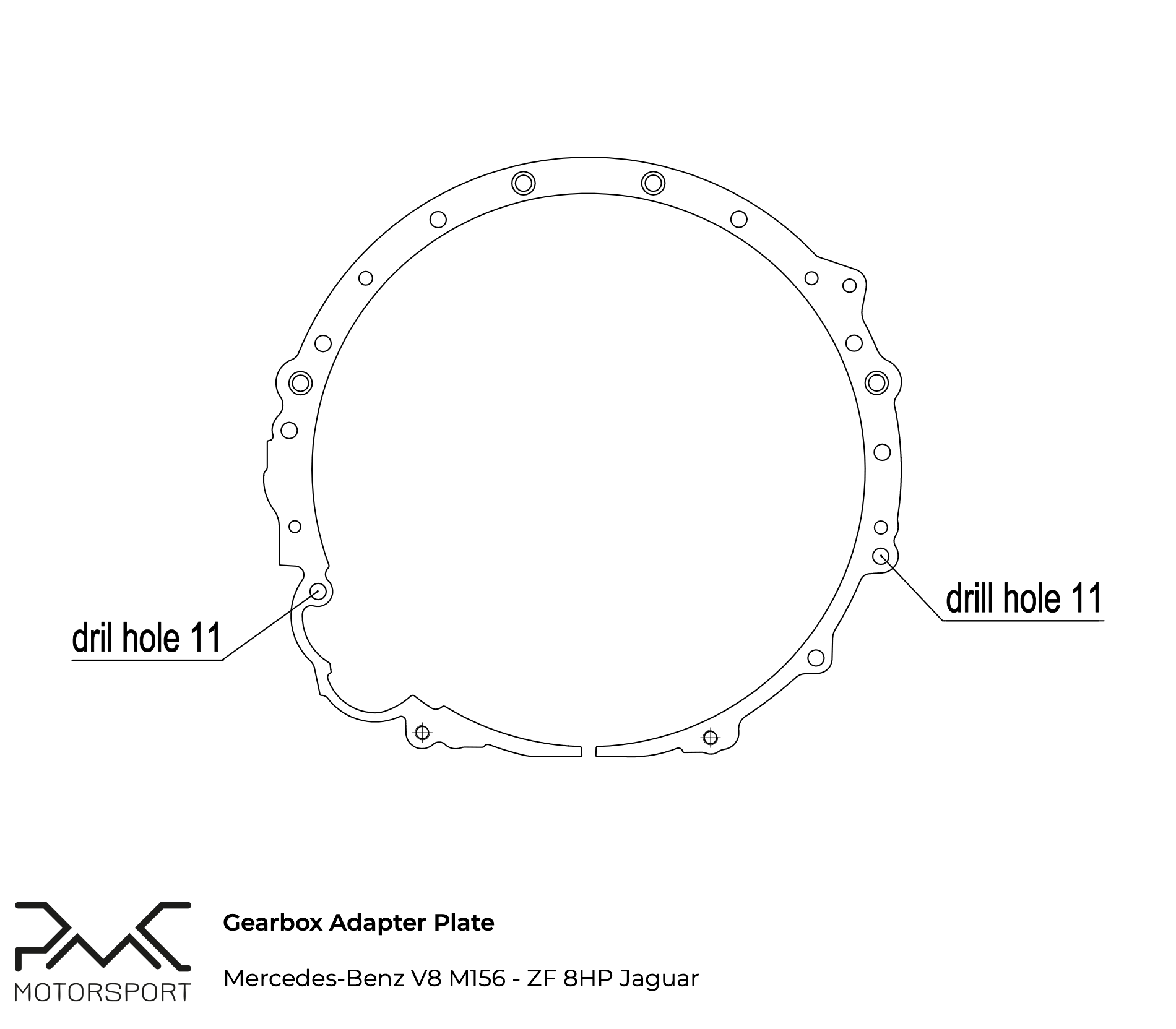 PMC Adapter Kit Mercedes-Benz V8 M156 - Jaguar Diesel ZF 8HP 8HP70 - 2