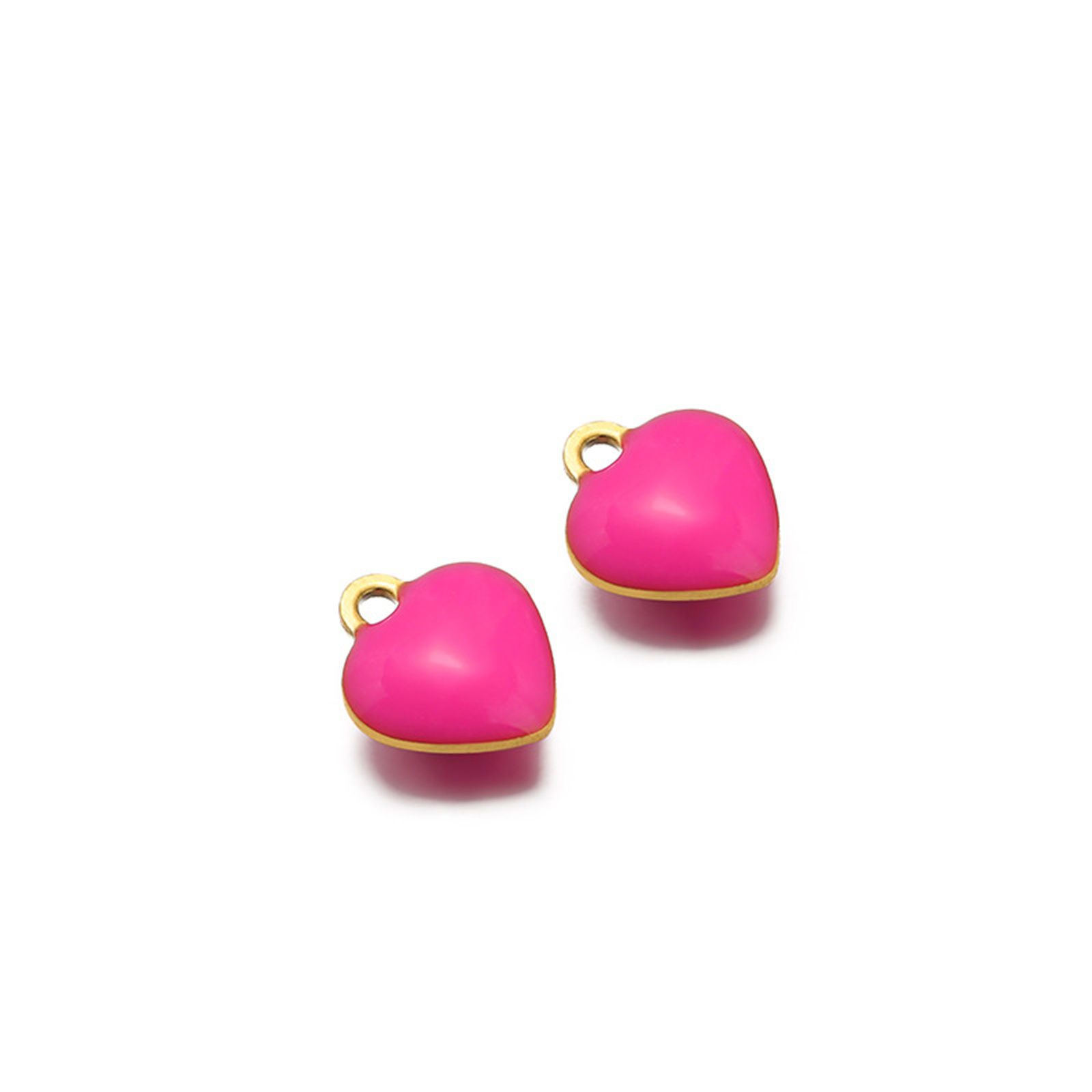Charm  Heart  stainless steel, vaccumplated Pink