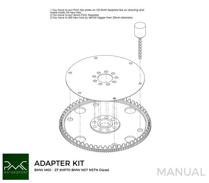 PMC Adapter kit BMW V8 M62 - BMW ZF 8HP 8HP75 8HP70 - 4