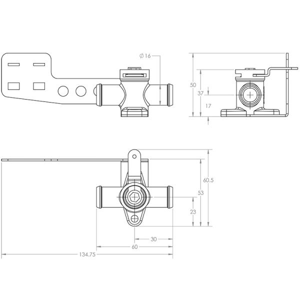 Mässingventil Vatten – 16mm (5/8″) – Dra för att stänga - 2
