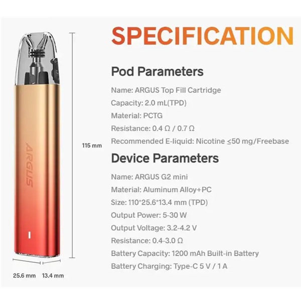 Voopoo Argus G2 Mini Startpaket  - 5