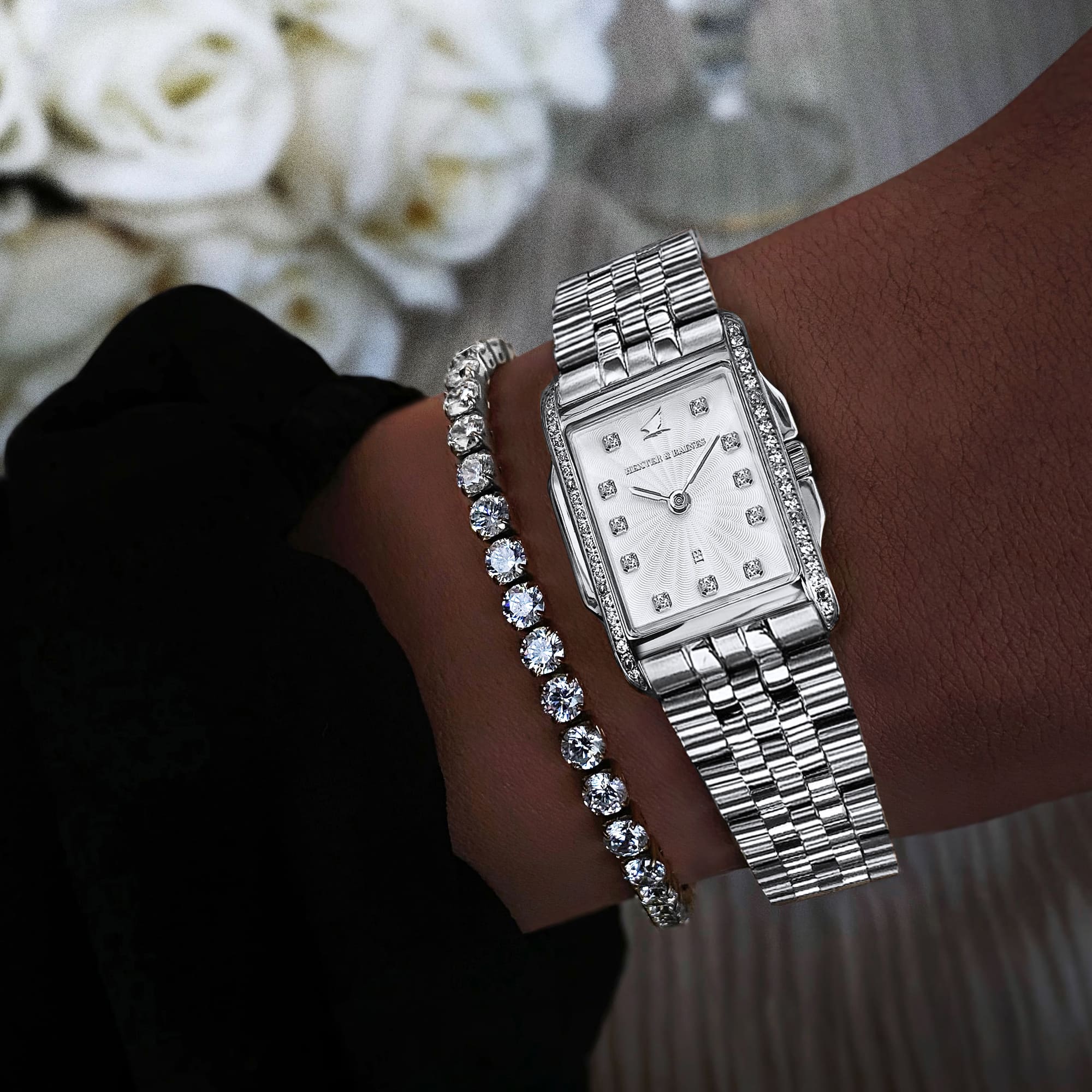H&B Tempales Pavé, Silver & White - 3