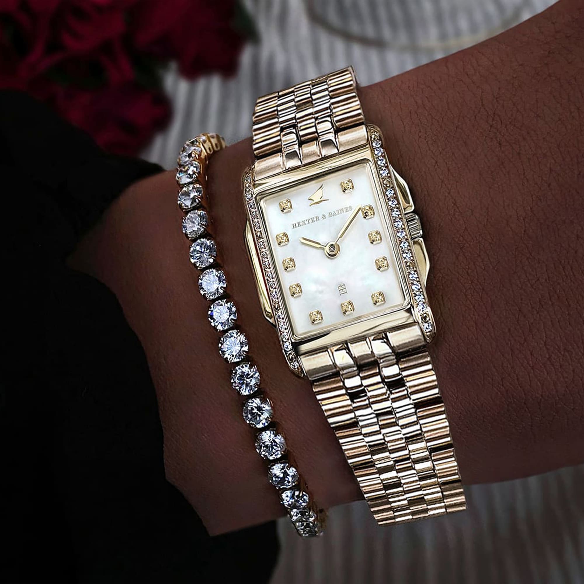 H&B Tempales Pavé, Gold & Pearl - 6