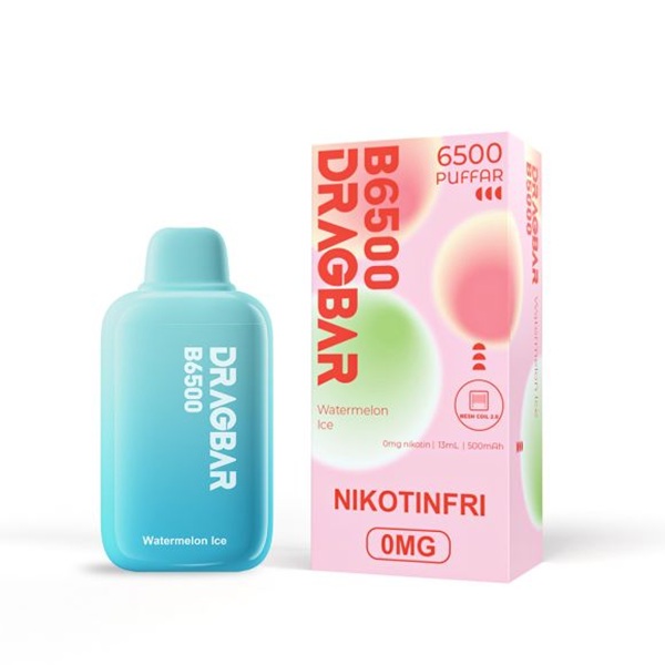 Dragbar B6500 Nikotinfri Vape - Watermelon Ice