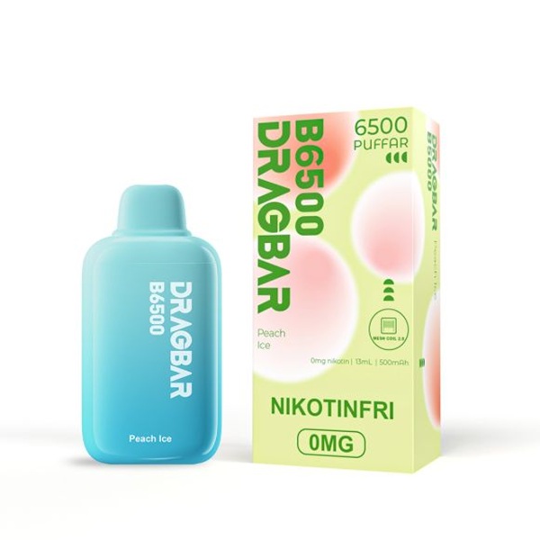 Dragbar B6500 Nikotinfri Vape - Peach Ice
