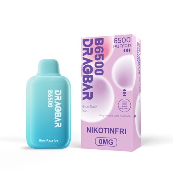 Dragbar B6500 Nikotinfri Vape - Blue Razz Ice