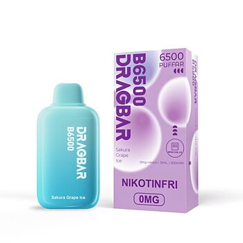 Dragbar B6500 Nikotinfri Vape - Sakura Grape Ice
