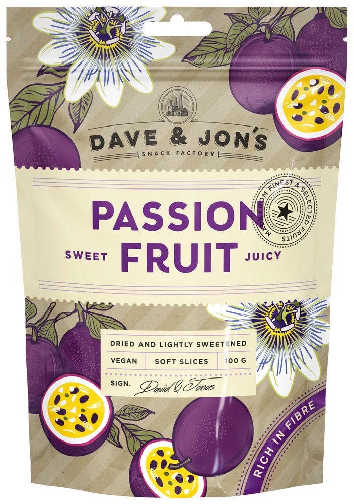 Passionsfrukt Torkad Dave & Jon's 100g