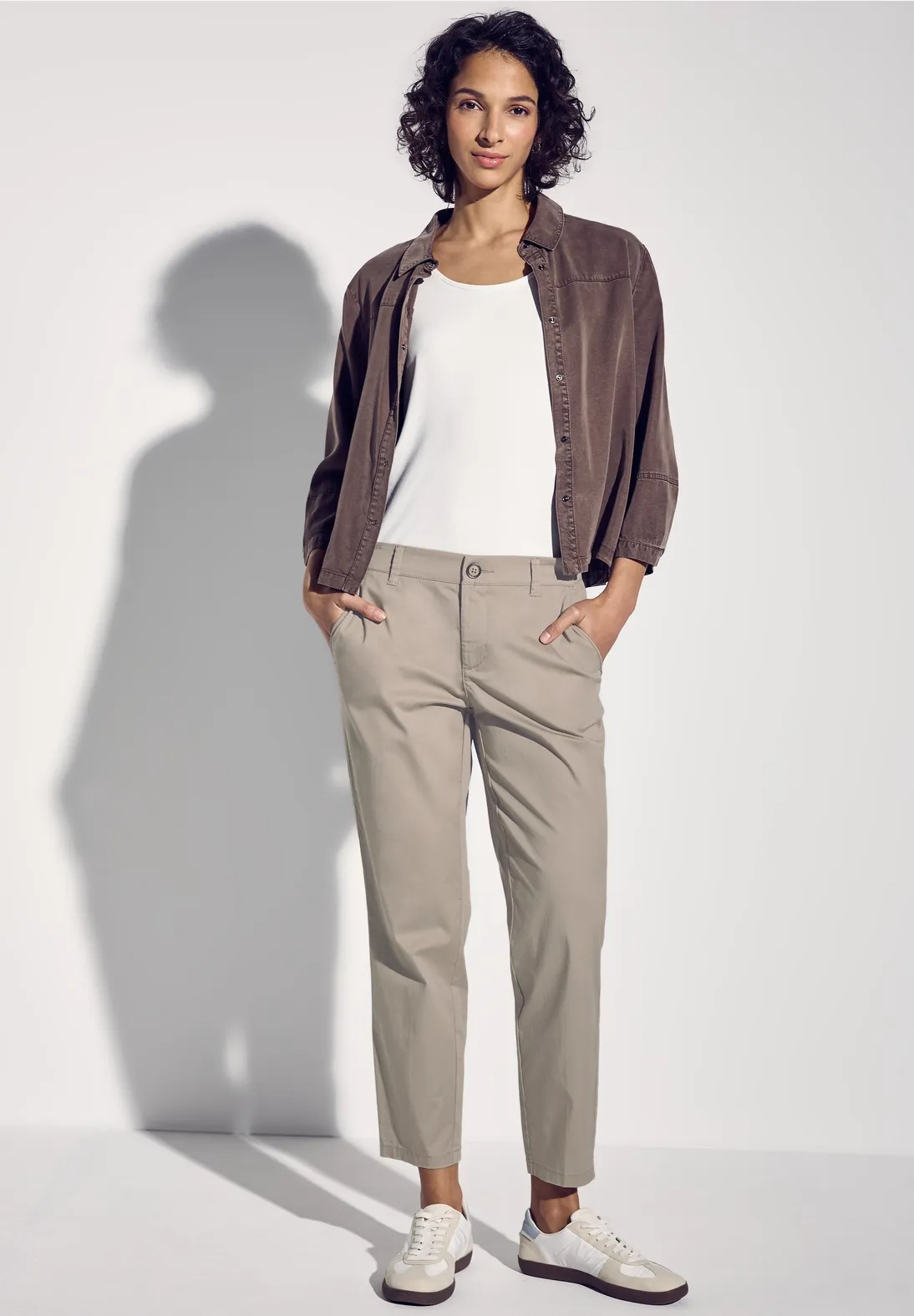 QR Chino Peach Twill Co/Ea - Buff Grey - Street One - 3