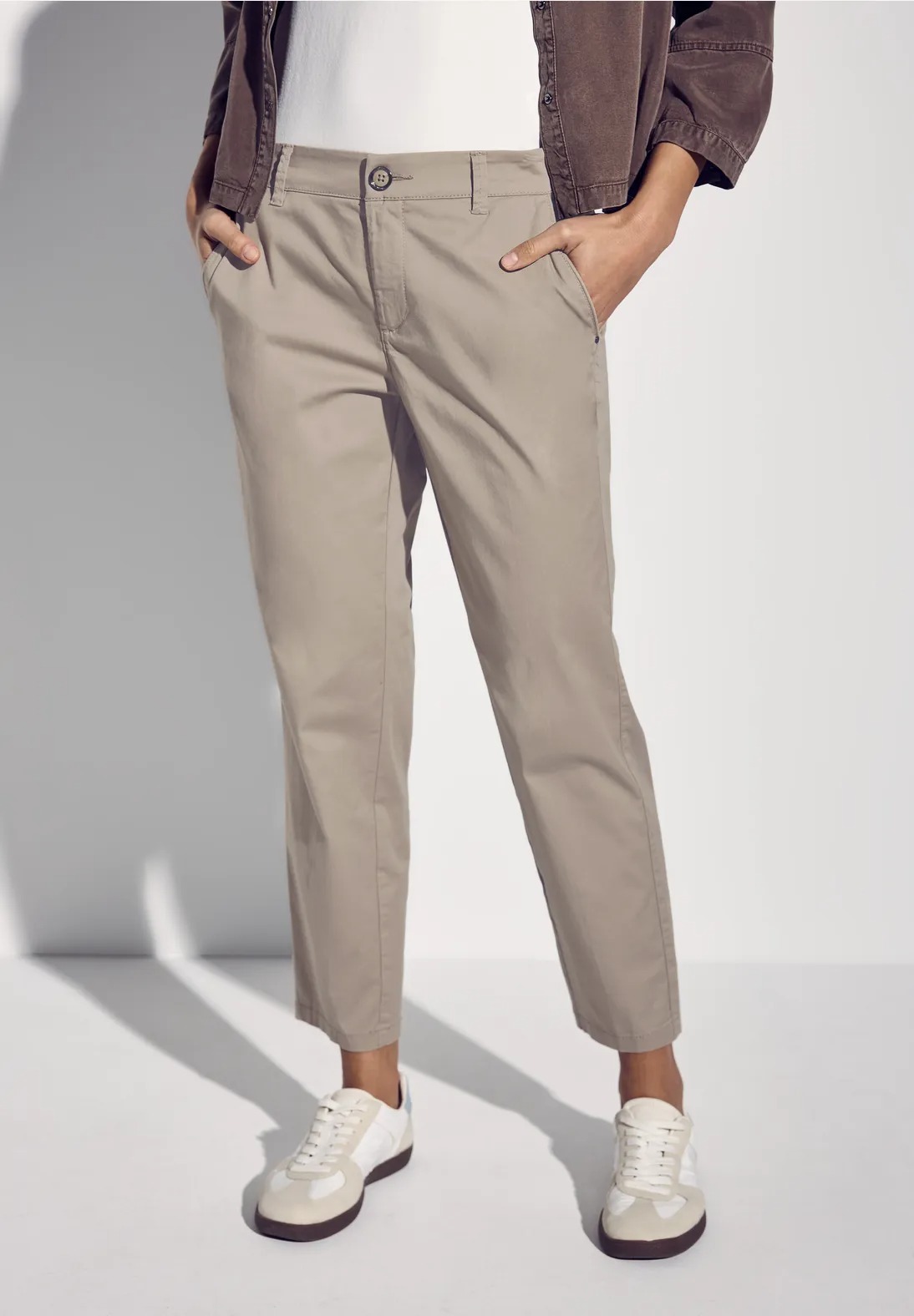 QR Chino Peach Twill Co/Ea - Buff Grey - Street One