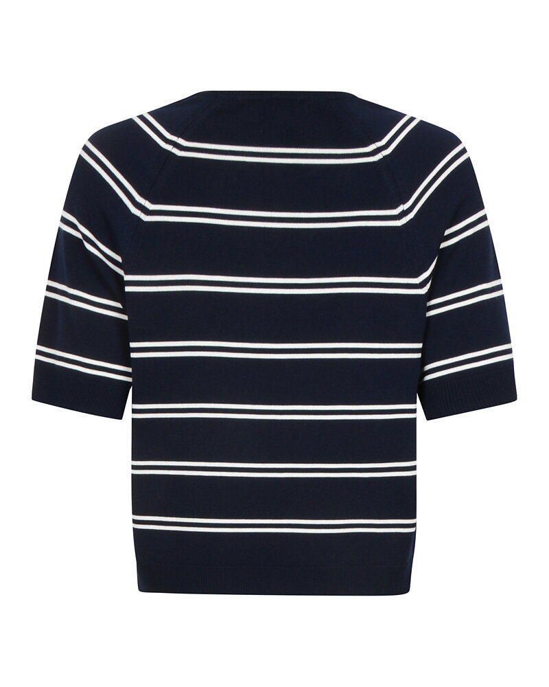 Stickad jumper Shiloh randig marinblå/offwhite
