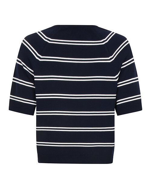 Stickad jumper Shiloh randig marinblå/offwhite - 2