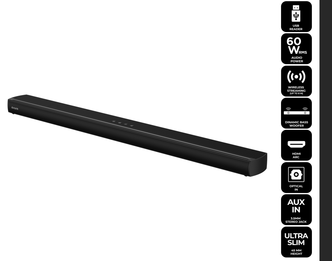 AIWA Soundbar 60W, HDMI - 4